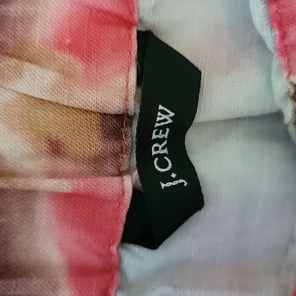 J Crew Wednesday Tie Dye Mini Skirt Ikat Print Pull On Silk Linen - Picture 8 of 13